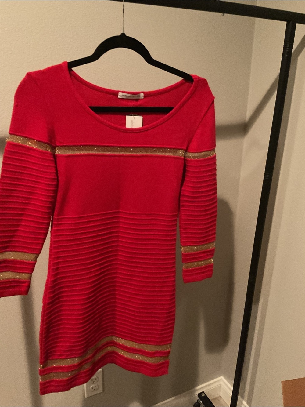 Hera Collection Red Mini Dress with Gold Bands
